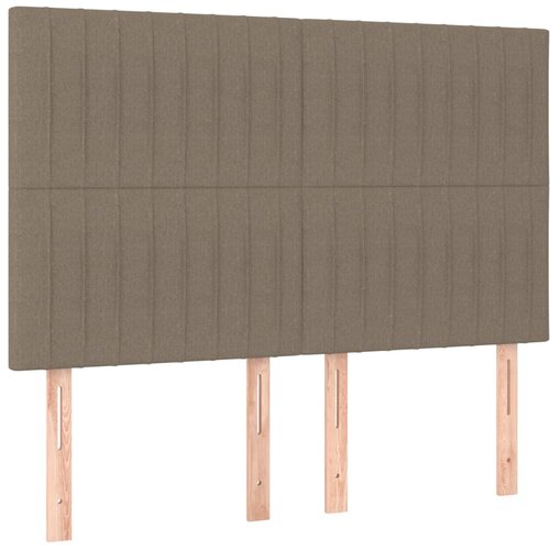 LED uzglavlje smeđesivo 144x5x118/128 cm od tkanine Slike