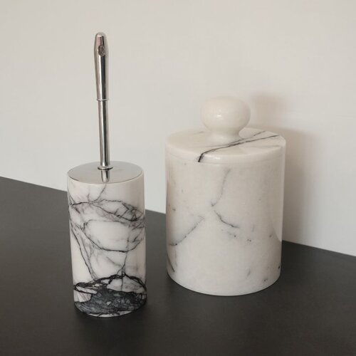  MAR07130302D white bathroom set (2 pieces) Cene