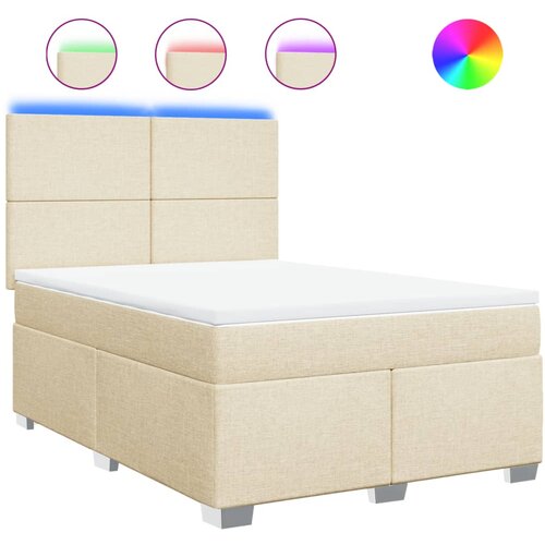Maison Chic Box spring postelja - Vzmetna postelja z vzmetnico krem 160x200 cm blago SL11915, (21882979) Cene