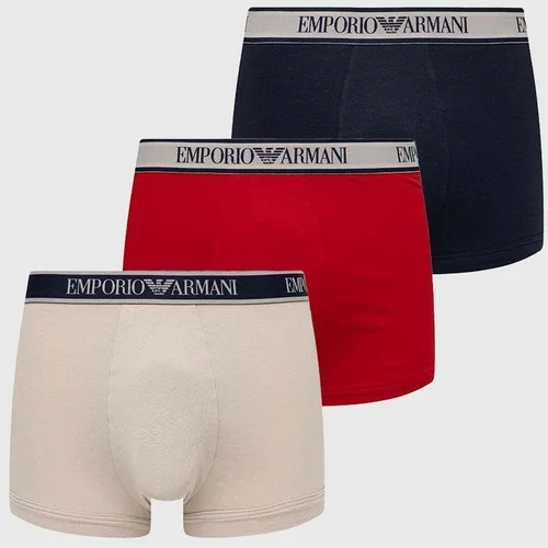 Emporio Armani Underwear Boksarice 3-pack moški, rdeča barva