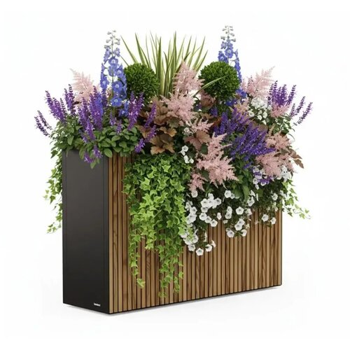 Herstera Garden Deco Planter Divider XL | Metalna visoka žardinjera | 554 L | Crna - BRANDED IN EU Slike