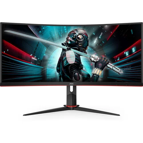 AOC Monitor AOC 34" CU34G2X/BK Gaming zakrivljeni Frameless Immersive UltraWide QHD 3440x1440,144Hz. 1ms. VA Panel,HA. DP. HDMI. 3godGAR. Black-red