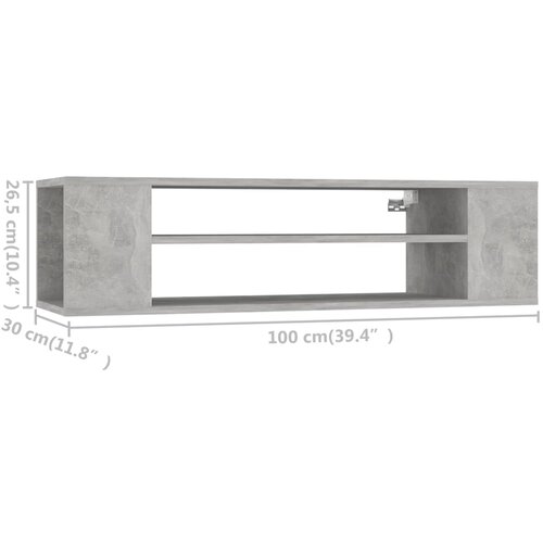  TV ormarić boja betona 100x30x26,5 cm konstruirano drvo Slike