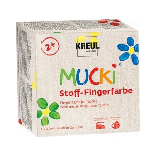 Kreul Set boja za slikanje prstima na tekstilu MUCKI 4 x 150 ml Slike