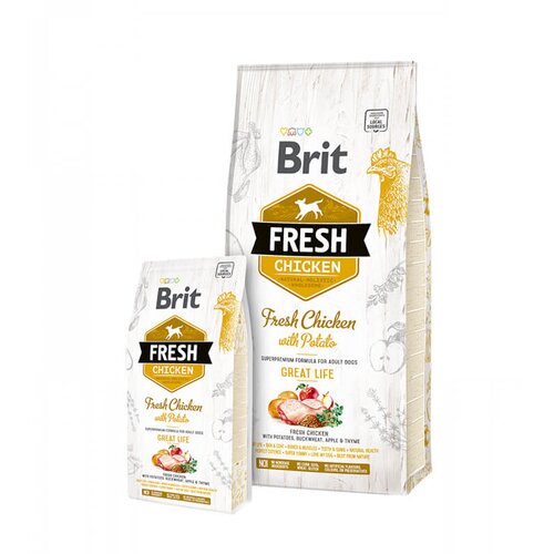 Brit Fresh Chicken with Potato Adult Great Life - hrana sa svežom piletinom za odrasle pse (2,5kg, 12kg) 2,5kg Cene