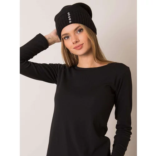 Fashion Hunters RUE PARIS Black cap