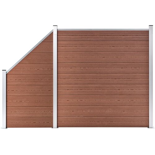 vidaXL wpc ograjni paneli 1 kvadratni + 1 poševni 273x186 cm rjavi Cene