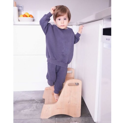 Hanah home Steps Brown Kid's Step Stool Cene