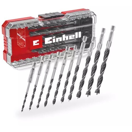 Einhell S-Case 10 kom Set burgija za drvo, C 45, prihvat E6.3 - 1/4", 3 - 8 mm Cene