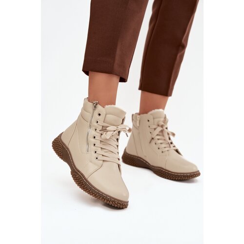 EVENTO Women&amp;#039;s Ankle Boots Lined with Faux Fur Beige Ulverina Slike