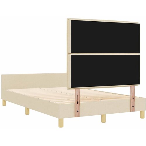  Krevetna konstrukcija s uzglavljem Krema 140 x 200 cm tkanina Slike
