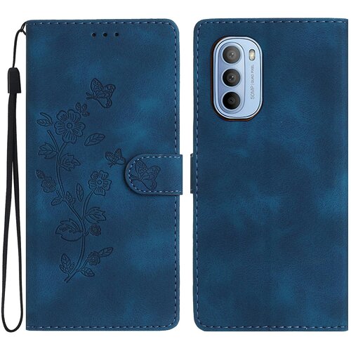 INORCO Za Motorola Moto G52 4G/G82 5G PU usnjena torbica za telefon z odtisom cvetov, denarnica za mobilni telefon, pokrov stojala, (22036704) Slike