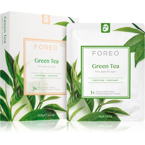 Foreo Farm to Face Sheet Mask Green Tea Sheet maska s umirujućim učinkom za mješovitu kožu lica 3x20 ml Cijene