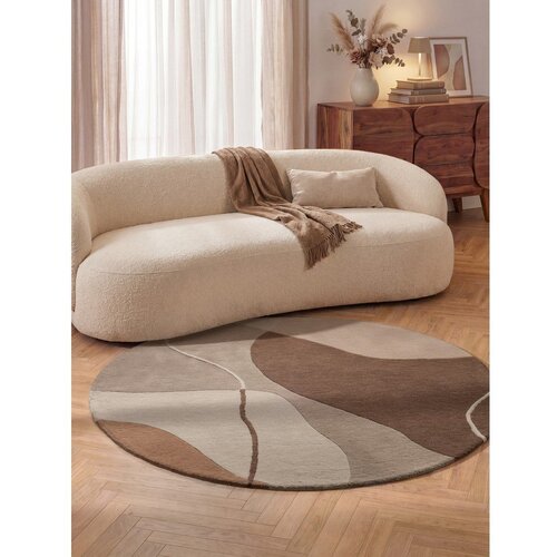 Villeroy Boch Smeđi vunen okrugao tepih &amp;oslash; 160 cm Muse &amp;ndash; Slike