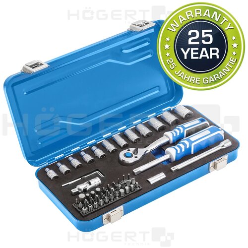 HÖGERT® Komplet 53 ročnih nastavkov 1/4˝ CrV CrMo, (22113629) Cene