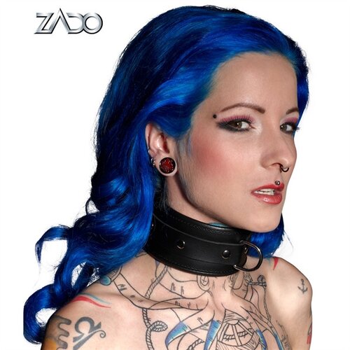 Zado Leather Collar 2030420 Black S/M Slike