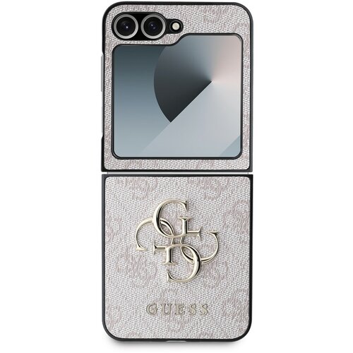 Guess Hrbtni ovitek za Samsung Galaxy Z Flip 6 z vzorcem 4G Elegant, Roza, (21749348) Slike