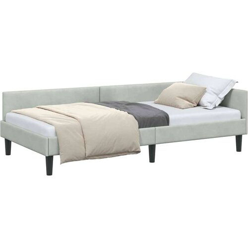 VidaXL krevetni okvir sa kutnim dizajnom svjetlosiva 90 x 200 cm Slike