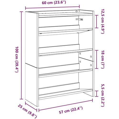 vidaXL Stalak za cipele boja hrasta 80x25x61,5 cm konstruirano drvo Cijene