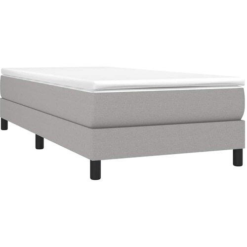 Box spring krevet s madracem svjetlosivi 90x190 cm od tkanine Slike