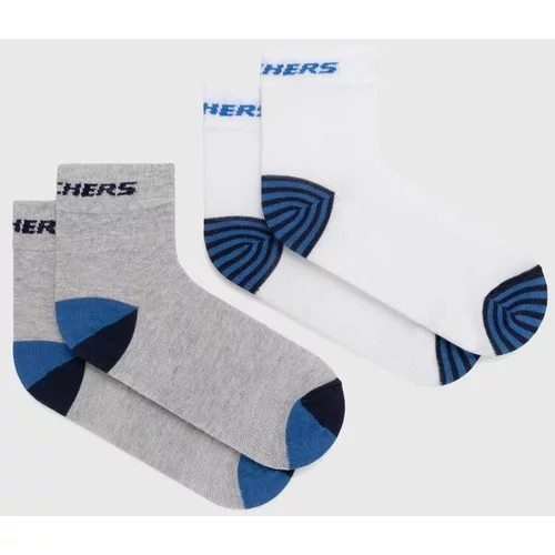 Skechers Dječje čarape MESH VENTILATION ORGANIC STRIPE 4-pack boja: bijela