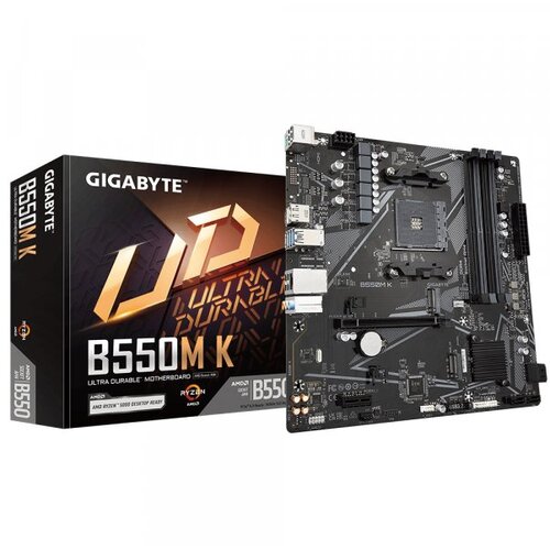 Gigabyte B550M K Motherboard - Supports AMD Ryzen 5000 Series AM4 CPUs, up to 4733MHz DDR4 (OC), 2xPCIe 3.0 M.2, GbE LAN, USB 3.2 Gen1 Cijene