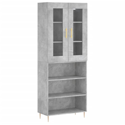 Maison Chic Visoka Komoda - Predalnik betonsko siva 69,5x34x180 cm inženirski les, (21718823) Cene
