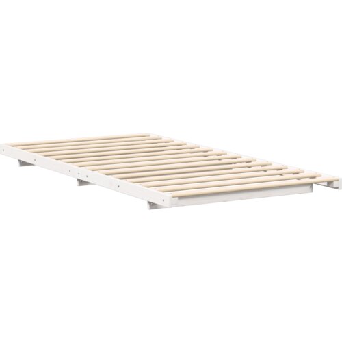 VidaXL Krevet s daskama Bijelo 90 x 220 cm Masivna borovina Slike