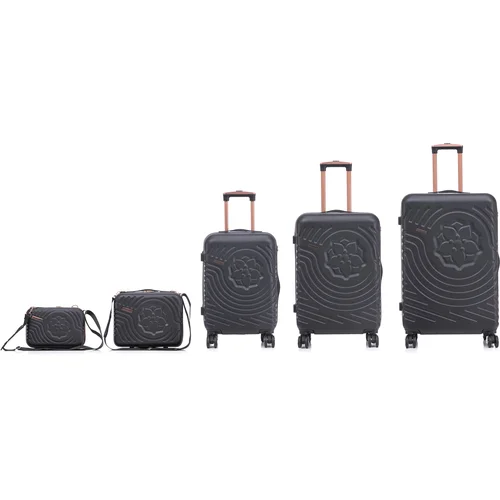 Semiline Unisex's 5-in-1 ABS Suitcases Set+Toiletry Bag T5819-0