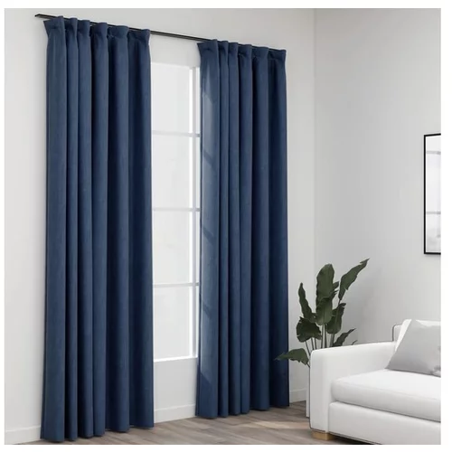  Zatemnitvene zavese z obešali 2 kosa modre 140x225 cm
