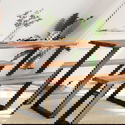 vidaXL Jedilna miza z naravnim robom 110x70x75 cm trden akacijev les Cene
