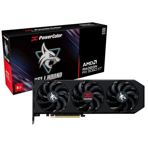 PowerColor rx 9060 xt 16g-l hellhound amd/16gb/gddr6/128bit/crna Graficka karta ( RX9060XT 16G-L/OC ) Slike