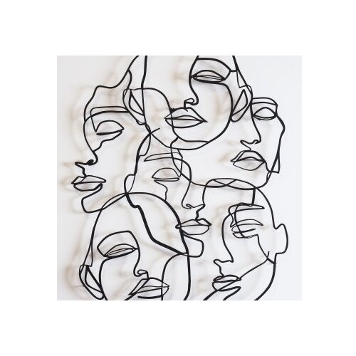 WALLXPERT dekorativni metalni zidni pribor faces line art APT743 l Slike