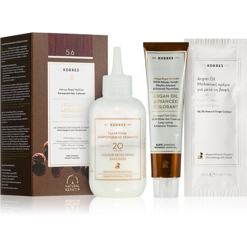 Korres Argan Oil permanentna barva za lase z arganovim oljem odtenek 5.6 Red Light Brown 50 ml Cene