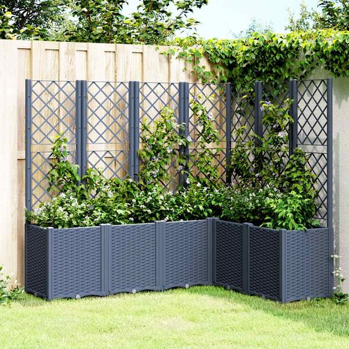  Vrtna sadilica s rešetkom plava siva 160 x 120 x 140 cm PP Cene