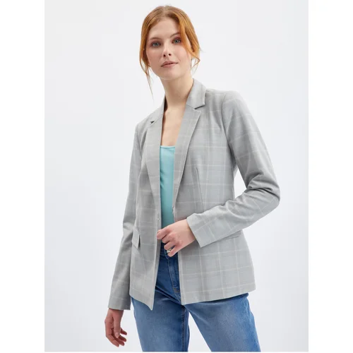 Orsay Grey Ladies Plaid Jacket - Ladies