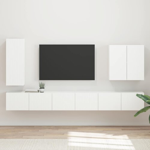  Set zidnog ormarića za TV Zidne 6 pcs Bijelo Cijene