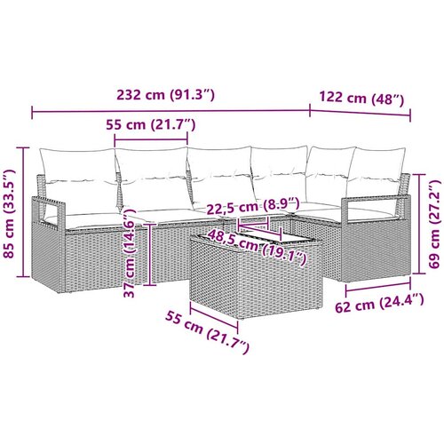 Set sofe 6 pcs Bež poliratan Slike