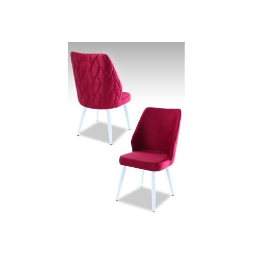 Hanah home set 2 stolice pufi claret red white Slike