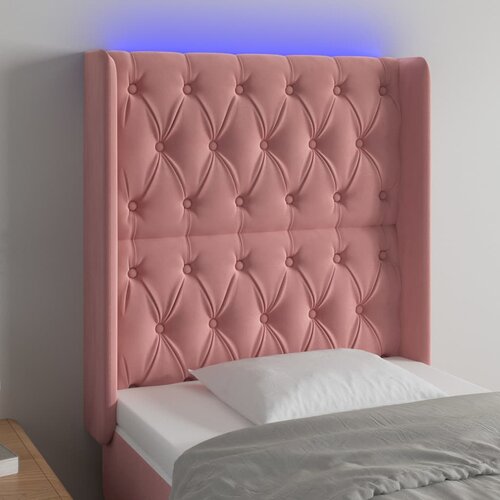 VidaXL LED uzglavlje ružičasto 83x16x118/128 cm bar&amp;scaron;unasto Slike