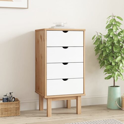 vidaXL Omarica s predalom rjava in bela 46x39,5x90 cm trdna borovina Cene
