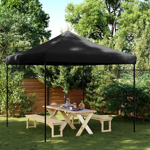 VidaXL Sklopivi prigodni &amp;scaron;ator za zabave crni 292 x 292 x 315 cm Slike