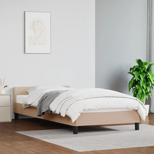 VidaXL Posteljni okvir z vzglavjem kapučino 80x200 cm umetno usnje Slike