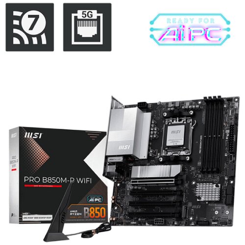 MSI PRO B850M-P WIFI AMD B850 Socket AM5 micro ATX Cene