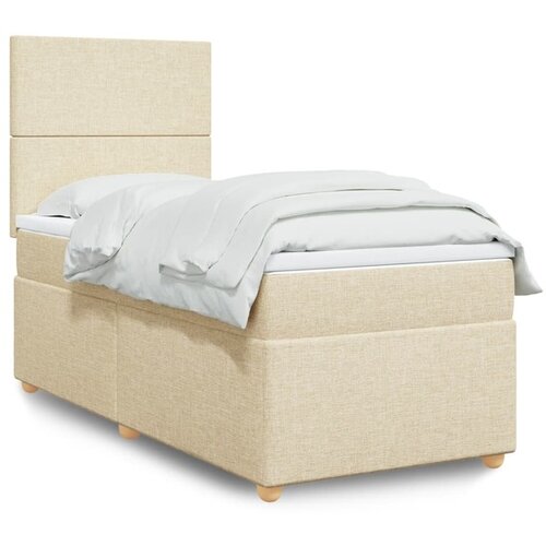 vidaXL Krevet s oprugama i madracem krem 90 x 190 cm od tkanine Cijene