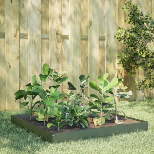 vidaXL Povišena vrtna gredica maslinastozeleni 100x100x18,5 cm čelik Cijene