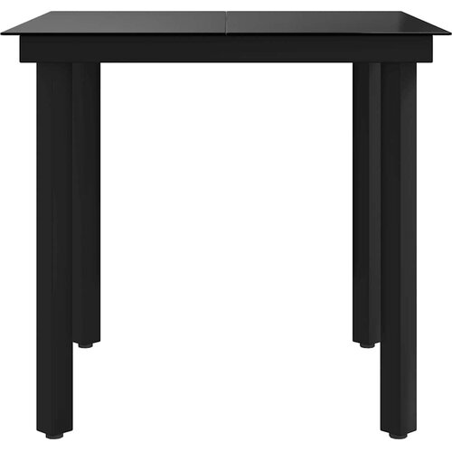  Vrtni blagovaonski stol crni 80 x 80 x 74 cm od čelika i stakla Slike