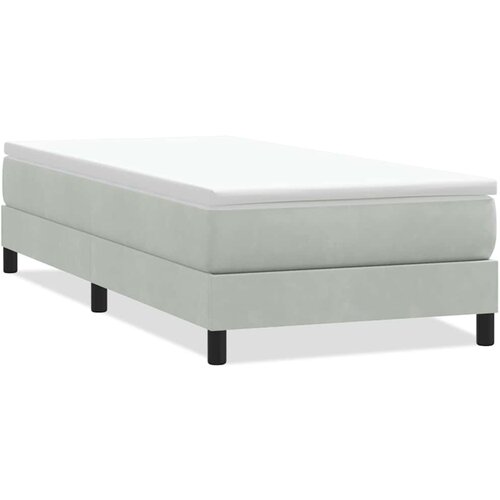 Maison Chic Box spring postelja - Vzmetna postelja brez vzmetnice Svetlo siva 80x210 cm žamet SL25052, (21890700) Cene