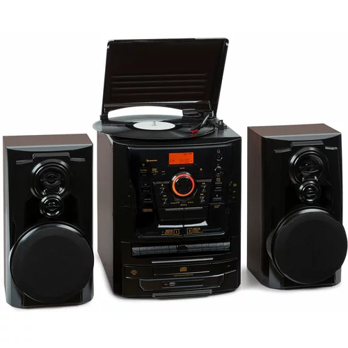 Auna Franklin DAB+, stereo sistem, gramofon, predvajalnik 3 CD-jev, BT, predvajalnik kaset, AUX, vhod USB