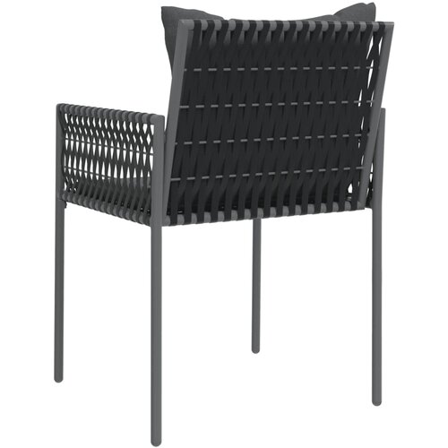  Vrtne stolice s jastucima 6 kom crne 54x61x83 cm od poliratana Slike